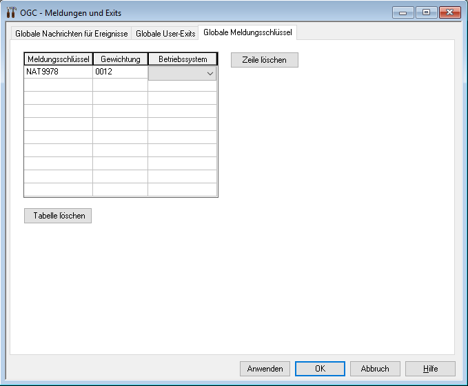 Globale Meldungsschl&uuml;ssel