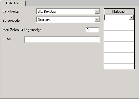 Benutzer-Definition, allgemeine Angaben