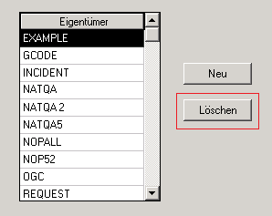 Eigentümer-Liste, Eintrag löschen