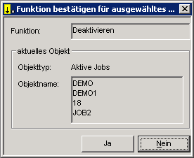 Funktion bestätigen (Deaktivieren)
