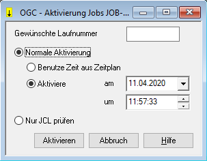 Aktivierung Jobs