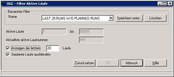 Filter Aktive L&auml;ufe, benannt