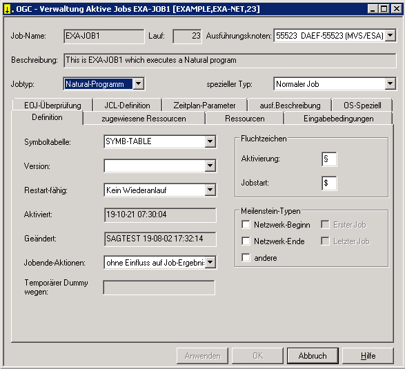 Aktive Jobs &auml;ndern