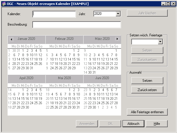 Kalender-Definition anlegen