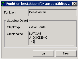 Aktiven Lauf deaktivieren