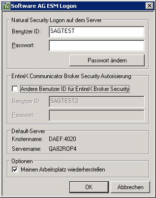 Software AG ESM Logon