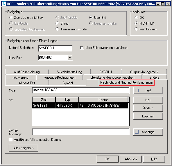 Nachricht und Nachrichten-Empf&auml;nger