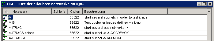 Liste der erlaubten Netzwerke