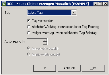 Letzter Tag, monatlich