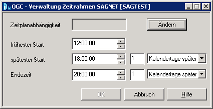 Verwaltung Zeitrahmen