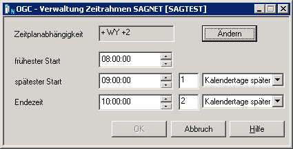 Verwaltung Zeitrahmen
