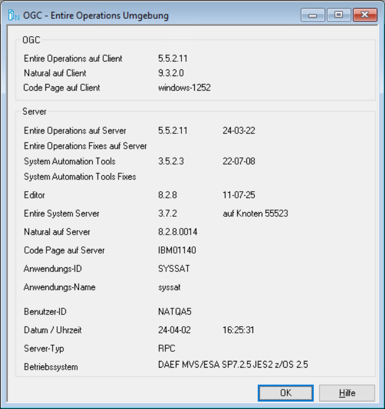 Entire Operations Umgebung