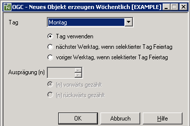 Spezieller Wochentag