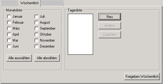 Wöchentlicher Zeitplan