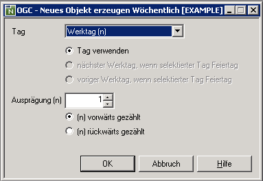 Spezieller Werktag, wöchentlich