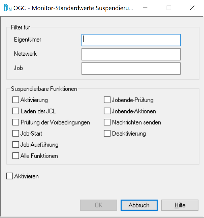 Monitor-Standardwerte Suspendierungen, Neu