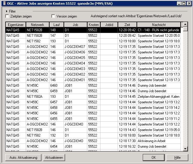 Aktive Jobs eines Knotens anzeigen