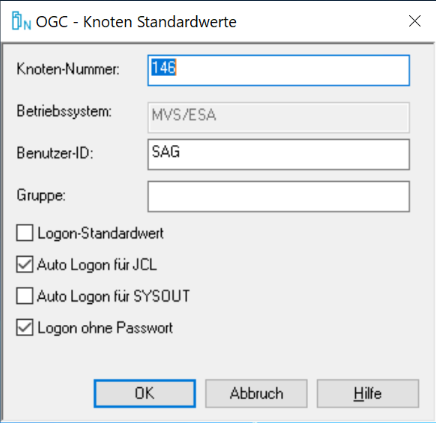 Knoten-Standardwerte