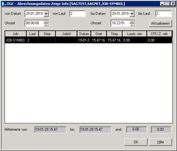 Abrechnungsdaten Zeige Info