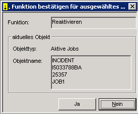 Funktion bestätigen (Reaktivieren)