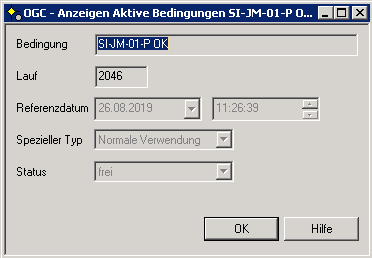 Anzeigen Aktive Bedingungen