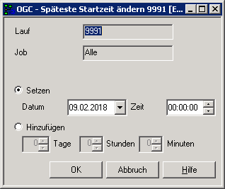Späteste Startzeit ändern