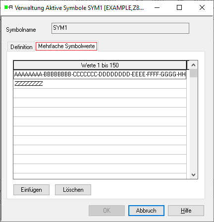 Verwaltung Aktive Symbole