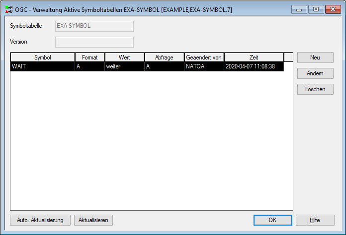 Verwaltung Aktive Symboltabelle
