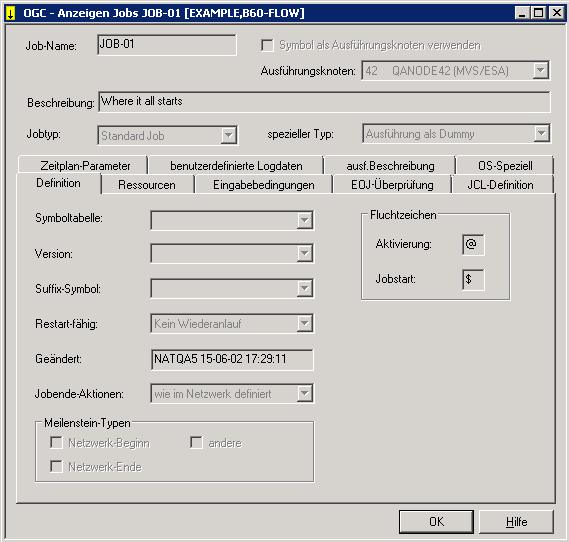 Job-Definition anzeigen