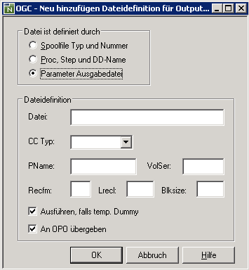 Dateidefinition für Output Management