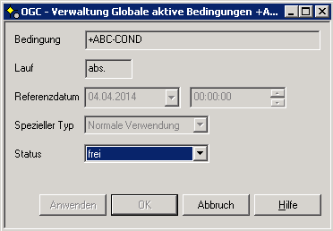 Verwaltung Aktive Bedingungen