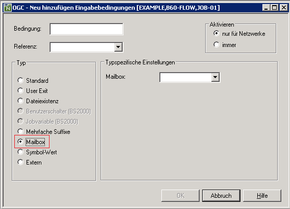 Typenspez. Einstellungen - Mailbox