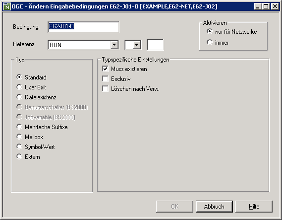 Eingabebedingung &auml;ndern