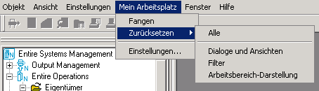 Menü "Mein Arbeitsplatz"