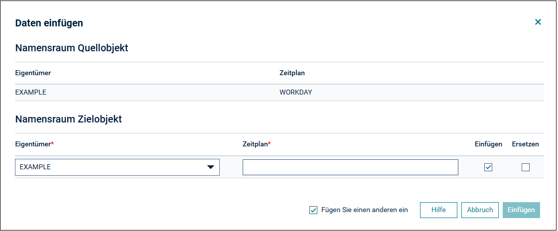 Zeitplan kopieren/einf&uuml;gen