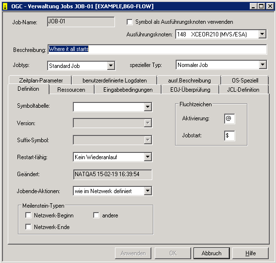 Job-Definition ändern
