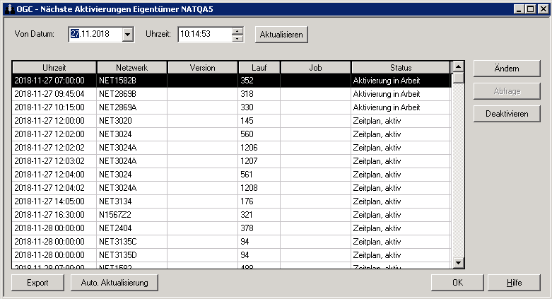 N&auml;chste Aktivierungen (eigent&uuml;merspezifisch)