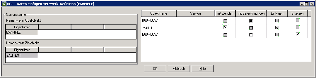 Daten einf&uuml;gen Netzwerk-Definition