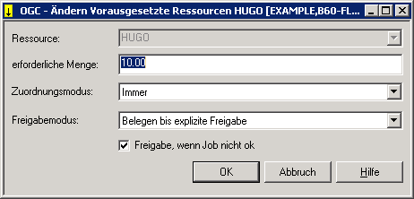 &Auml;ndern Vorausgesetzte Ressourcen