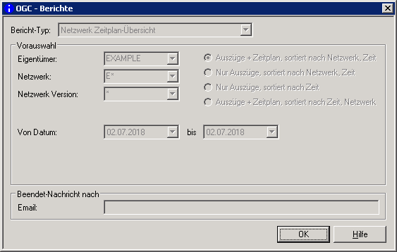 Eigenschaften eines Berichts