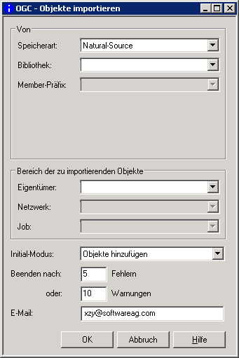 Objekte importieren, Natural-Source