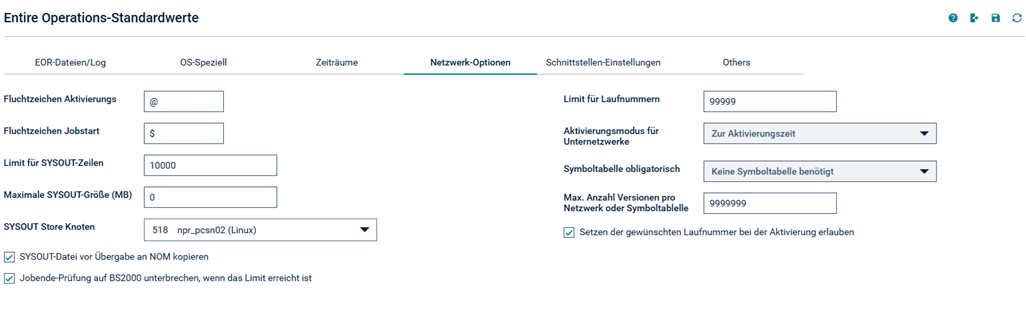 Netzwerk-Optionen