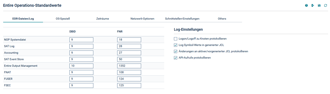 EOR-Dateien/Log (Ausschnitt)