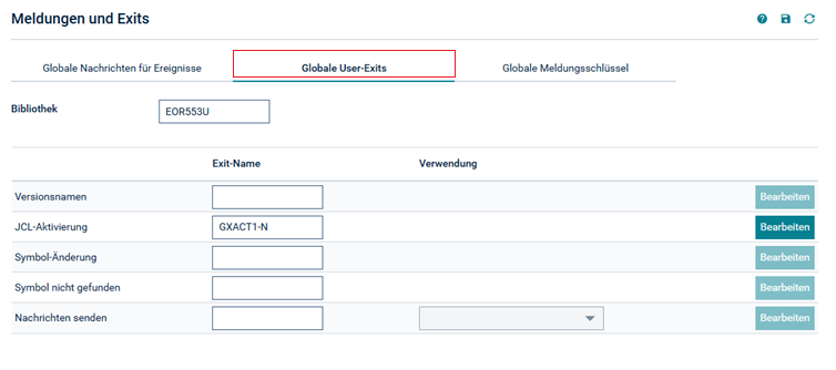 Globale User-Exits