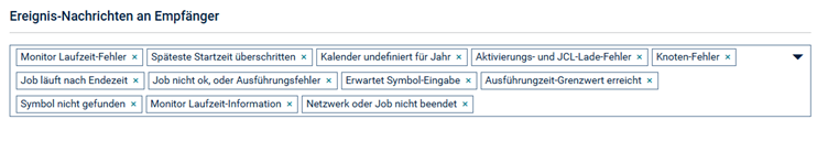 Meldungen und Exits - Register Globale Nachrichten f&uuml;r Ereignisse