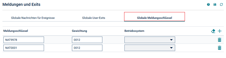 Globale Meldungsschlüssel