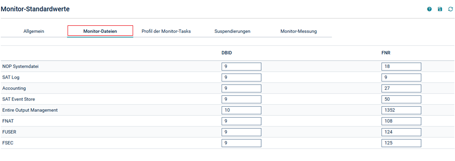 Monitor-Standardwerte - Register Monitor-Dateien