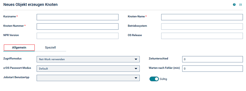 Neues Objekt erzeugen Knoten