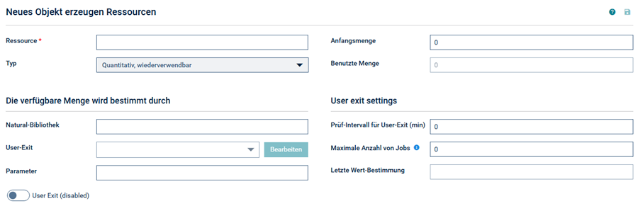 Neue Ressource anlegen