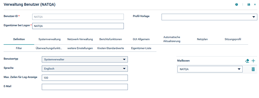 Verwaltung Benutzer